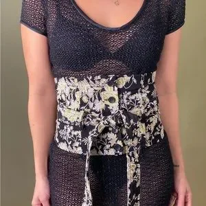 Accessories | Chinese Silk Pattern Waist Belt With Button  display picture 2